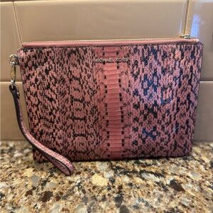 Michael Kors Exotic Pink and Black Wristlet